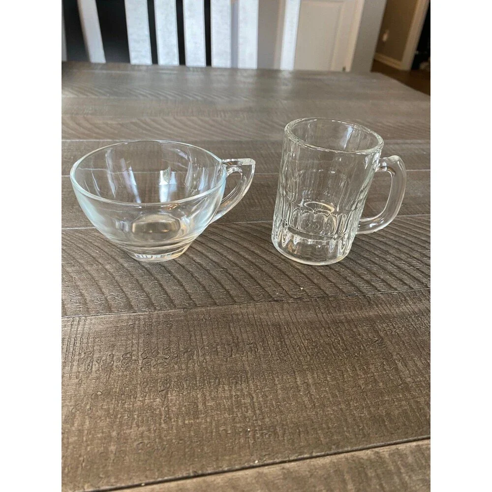 Glass punch cup and mini glass mug bundle